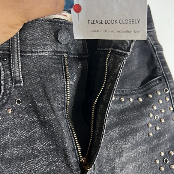 LEVI’S mile high super skinny dark gray studded jeans - Picture 14 of 14